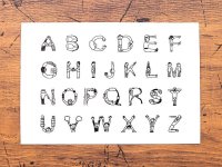 36×ほしのしほ 人アルファベット  ポストカード