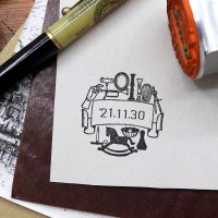 日付回転印 36mm丸  チダモモコ  アンティーク