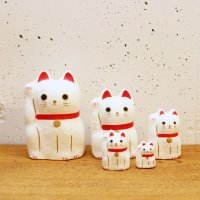 はりこーシカ 招き猫  白