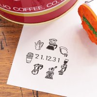 日付回転印 36mm丸 コーヒーグッズ