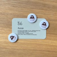 36オリジナル たぬきケーキ 缶バッジ