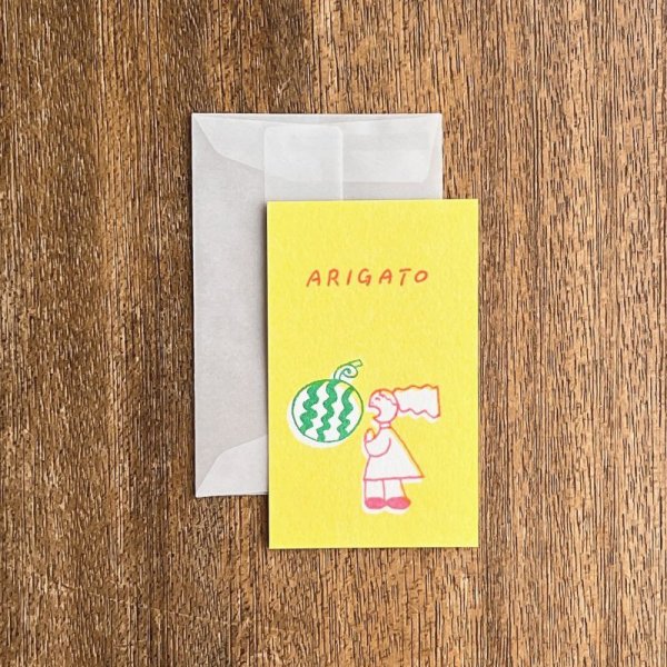 画像1: ニシワキタダシ×水縞 メッセージカード ひととたべもの ARIGATO