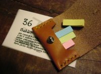 36オリジナル 本革製 付箋ケース